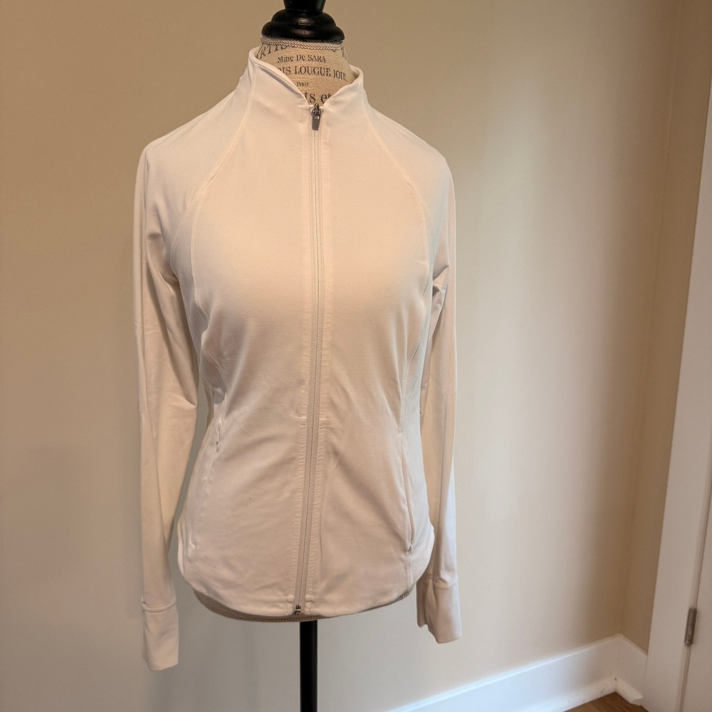 Athleta Women's White Full Zip Lightweight Jacket Size M